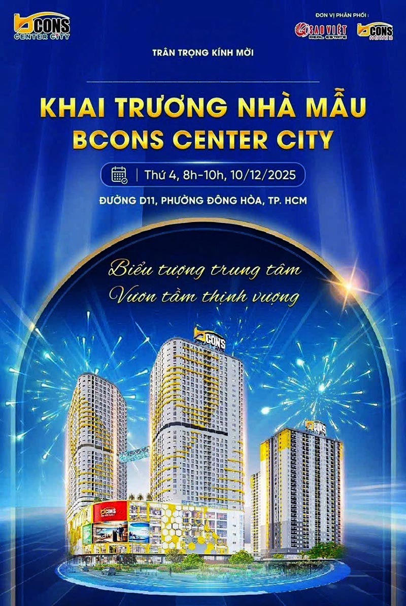 Khai trương nhà mẫu Bcons Center City