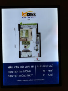 Nhà mẫu Bcons Center City - Loại H1- 1 phòng ngủ