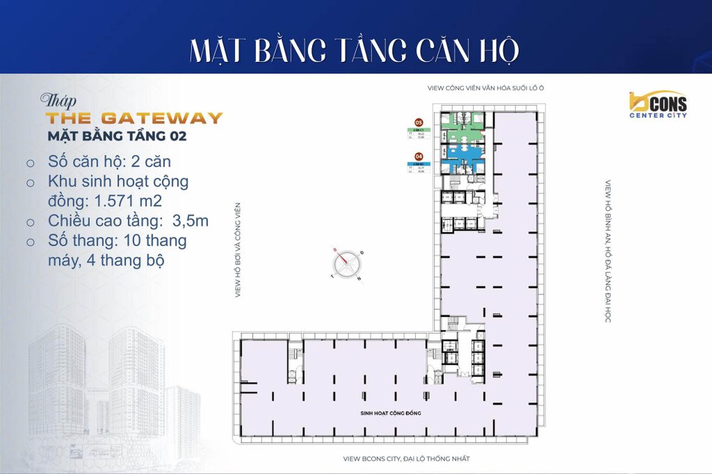 Mặt bằng điển hình Bcons Center City