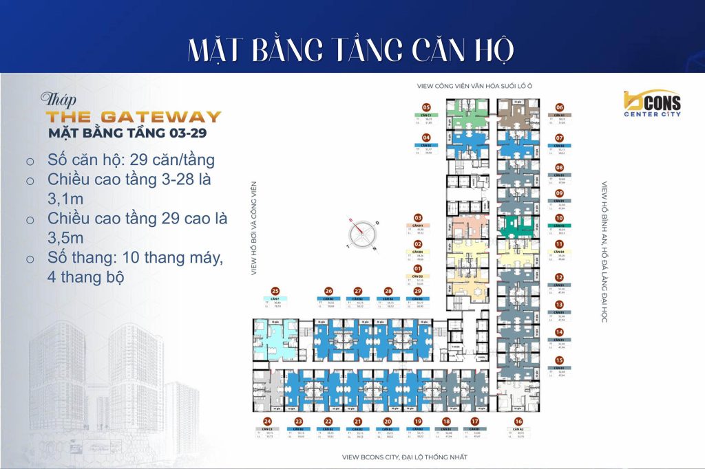 Mặt bằng điển hình Bcons Center City