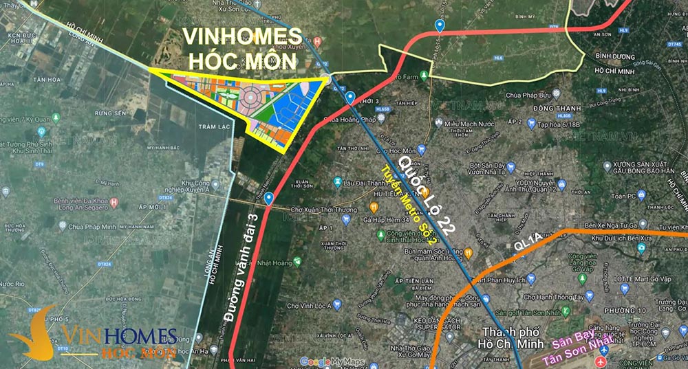 Vị trí dự án Vinhomes Hóc Môn