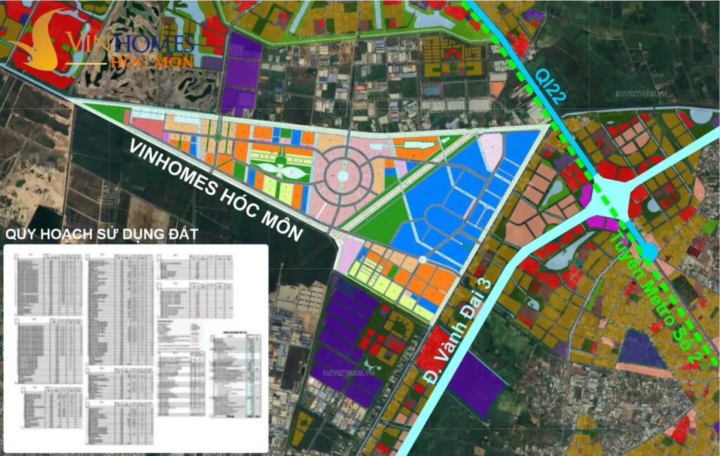 Quy hoạch sử dụng đất khu đô thị Vinhomes Hóc Môn